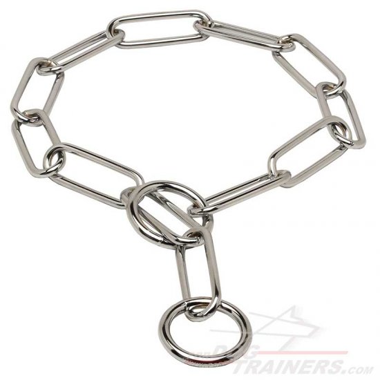 Fur Saver Dog Choke Collar 'Iron Trainer' - 1/6 inch (4.0 mm) link diameter