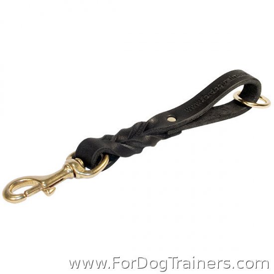 Short leather dog leash (pull tab leash) - L17