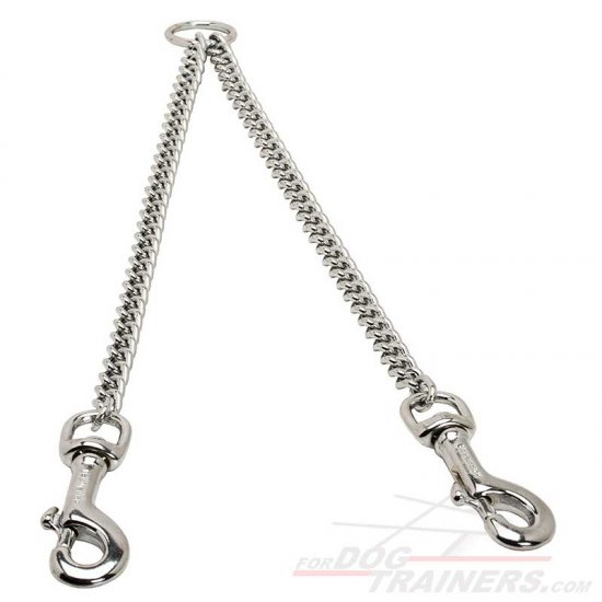 Chrome Plated Dog Coupler for Walking 2 Dogs 1/9 inch (3 mm)