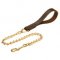 Exclusive Dog Chain Leash with Leather Landle (Made in Germany)