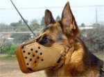 Leather Cage Muzzle for Large German Shepherd Dogs