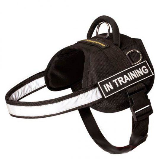 American Bulldog Reflective Nylon Dog Harness with handle-H6+