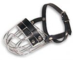 Wire Cage Dog Muzzle with Leather Straps for Everyday Use