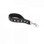 Leather Pull Tab with Soft Nappa Padding and Silver-Like Decorations - 12 inch (30 cm) long
