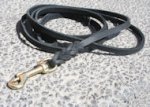 Dog Show Leather Leash with Elegant Braiding - 8 ft Long