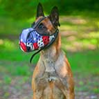 American Pride Handpainted Leather Belgian Malinois Muzzle