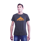 "Pro Fit" High Quality Cotton T-shirt Dark Grey Color with Orange FDT Pro Logo