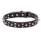 'Star-studded Sky' Leather Dog Collar with Chrome Plated Hardware