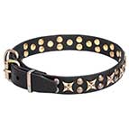 "Vintage Legacy" Leather Dog Collar with Studs - 1 1/4 inch (30 mm)