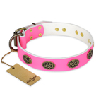 ‘Forever Fashion’ FDT Artisan Leather Dog Collar with Old Look Plates - 1 1/2 inch (40 mm) wide