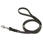 "Full Control" Braided Leather Dog Leash With Stainless Steel Snap-hook