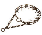 Dog pinch prong collar - 50145 (13) 1/6 inch (3.90 mm) Steel -Antique Copper plated ( Made in Germany )