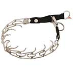 Brand-new Design of Stainless Steel Pinch Prong Collar with Click Lock Buckle and Nylon Loop 1/8 inch (3.2 mm)