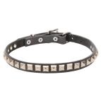 'King Studs' Studded Leather Dog Collar with Chrome Plated Adornments