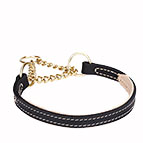 "Smart Device" Nappa Padded Leather Martingale Collar - 1 inch (25 mm) wide