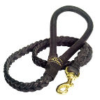 Best Braided Leather Dog Leash with Round Shape Handle