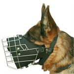 German Shepherd Working Dog Muzzle with Wire Cage