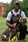 Ouniel training his Saskia - German shepherd in our All Weather dog training Apron - PBS7N