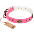 ‘Pink Pearl’ FDT Artisan Leather Dog Collar for Real Ladies