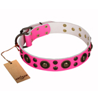 ‘Pink of Perfection’ FDT Artisan Studded Leather Dog Collar