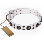 ‘White Jewel’ FDT Artisan Extraordinary Leather Dog Collar