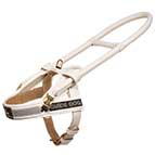 'Easy Walking' Snow-White Guide Assistance Leather Dog Harness