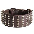 Extra Wide Spiked and Studded Dog Collar - 3 inch Wide