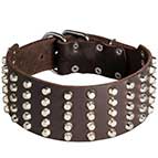 3 inch Studded Leather Dog Collar