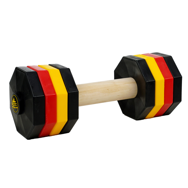 Hardwood dog dumbbell