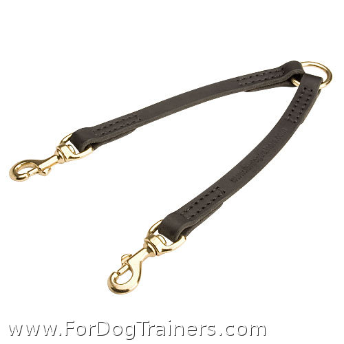 Stitched leather Dog Leash Coupler - Extra Strong