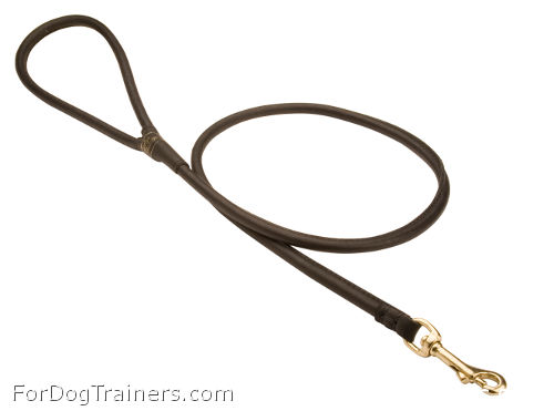 Handcrafted Rolled Leather Dog Leash for Walking and Tracking