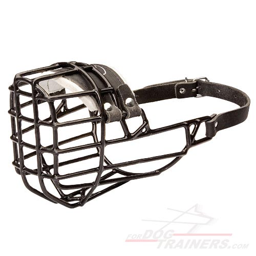 Wire Dog Mouth Guard for Winter with Black Rubber Cover