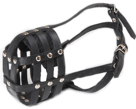 Super Ventilation Lightweight Basket Leather Dog Muzzle
